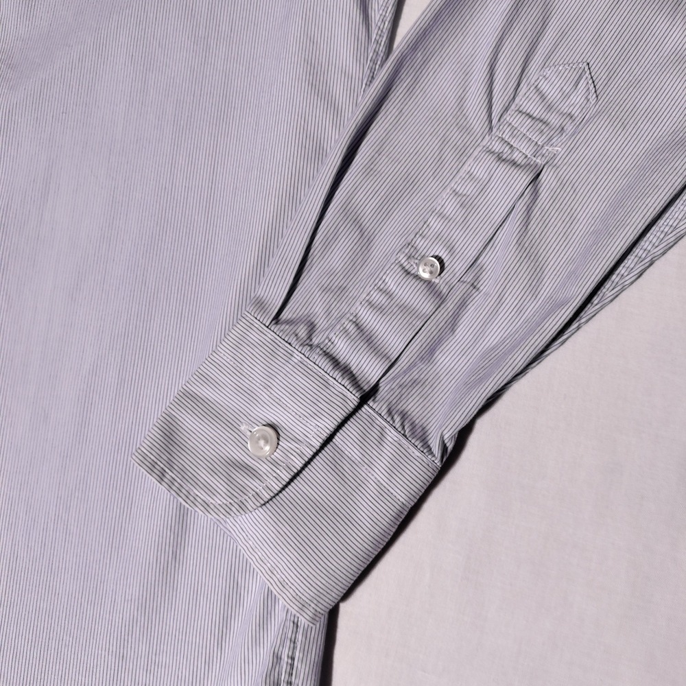 J Crew Ludlow Mens XS Blue Stripe Dress Shirt 120s 2 Ply Cotton Button Down - Picture 6 of 14